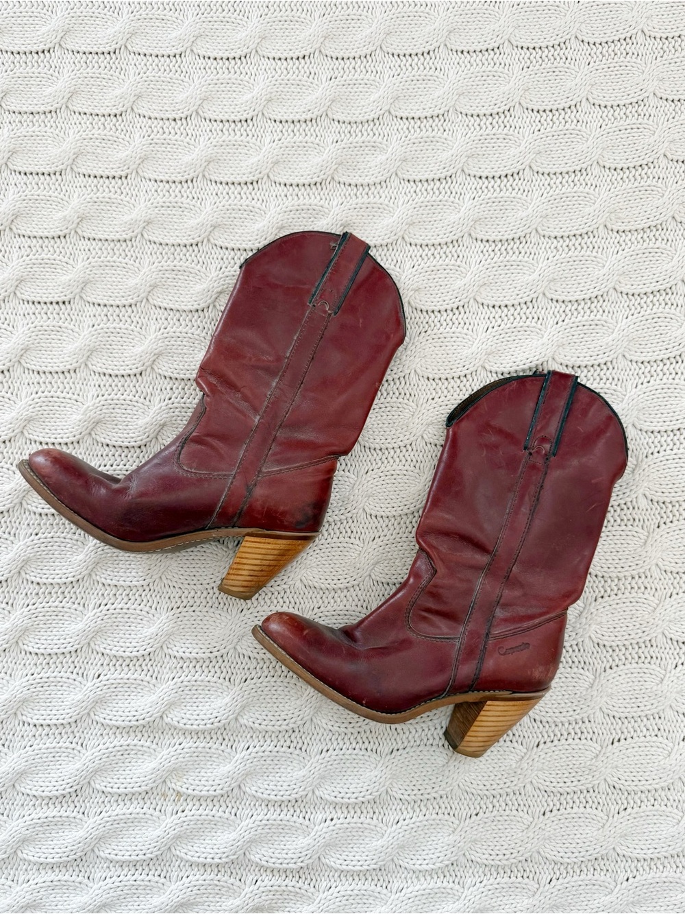 Capezio Burgundy Western Cowgirl Boots - Picture 2 of 7